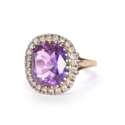 Victorian 10K Cushion Cut Amethyst Ring