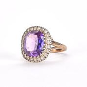 Victorian 10K Cushion Cut Amethyst Ring