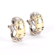 Vintage David Yurman Sterling and 14K Gold Cable Shrimp Earrings