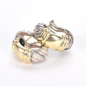 Vintage David Yurman Sterling and 14K Gold Cable Shrimp Earrings