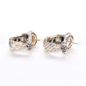 Vintage David Yurman Sterling and 14K Gold Cable Shrimp Earrings