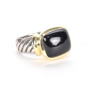 Vintage David Yurman Onyx Noblesse Ring in 925 Silver and 14K Gold