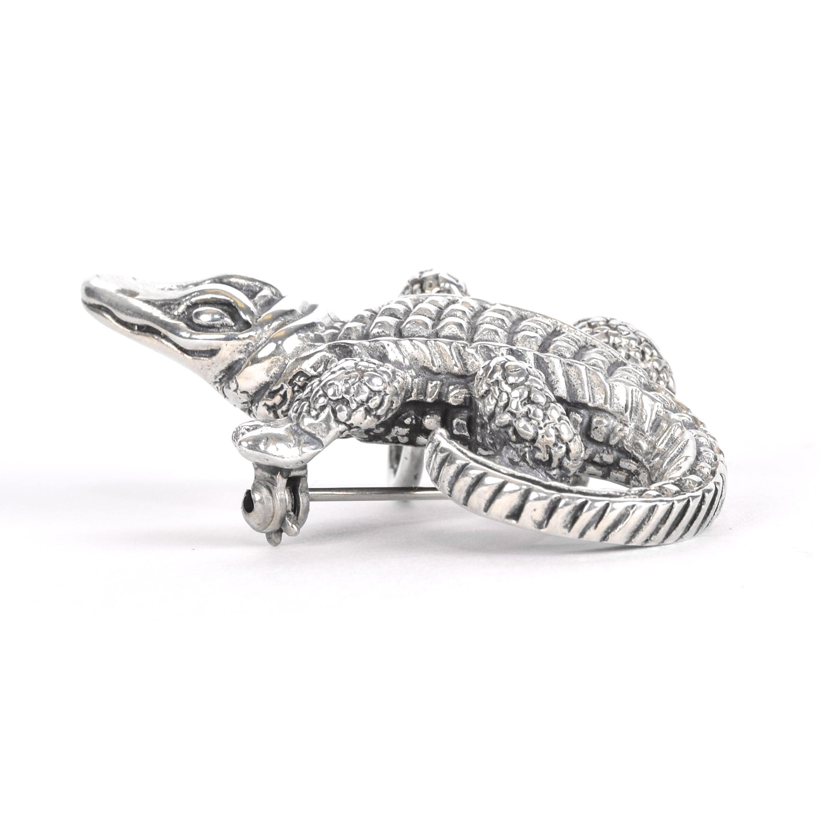 Sterling Silver Alligator Pendant/Brooch