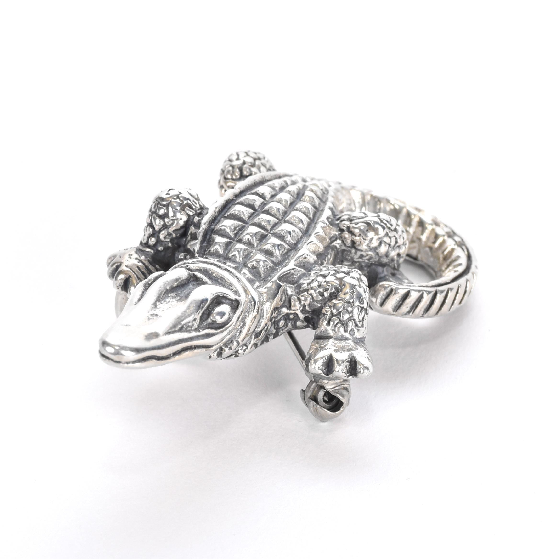 Sterling Silver Alligator Pendant/Brooch