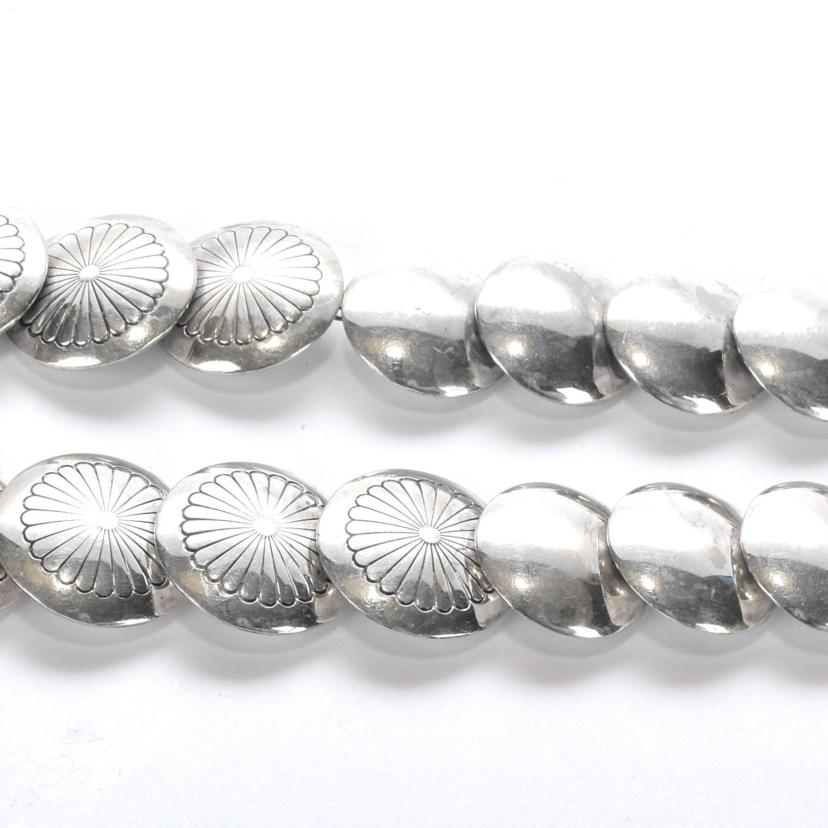 Sterling Silver Southwestern Disk Bead Necklace