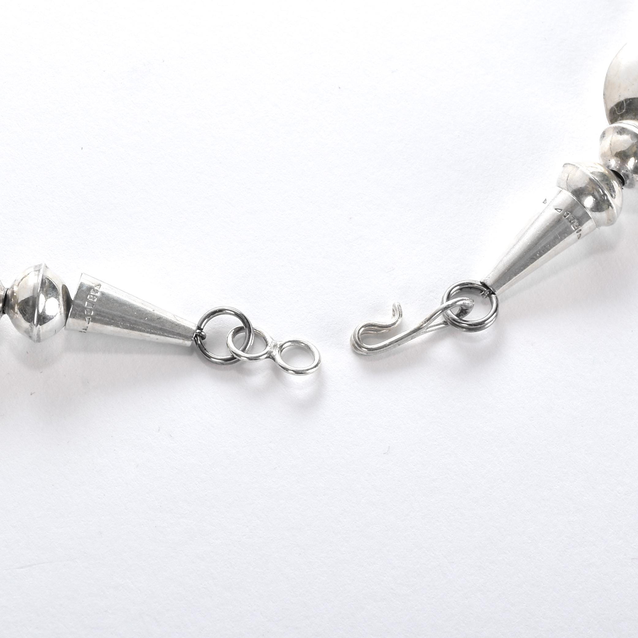 Sterling Silver Southwestern Disk Bead Necklace