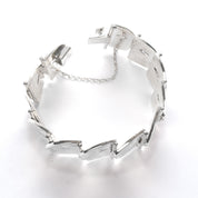 Sterling Silver Modernist Face Link Bracelet