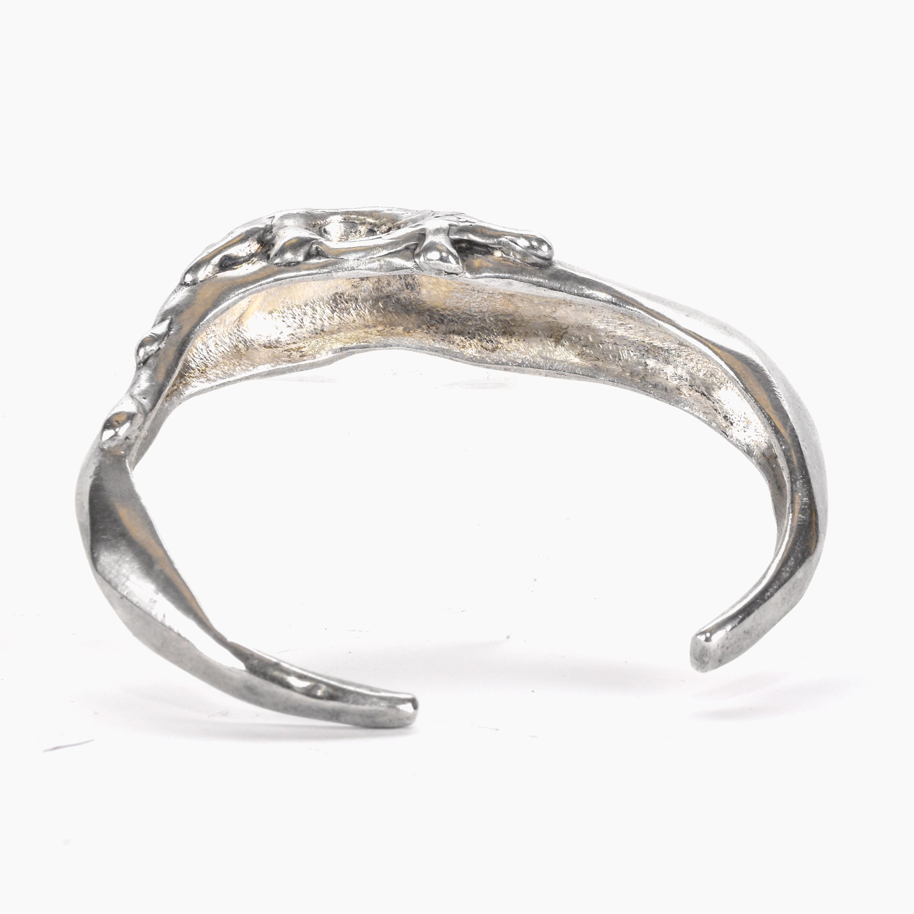 Abstract Modernist Sterling Silver Cuff Bracelet