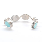 Sterling Silver and Turquoise Wave Link Cuff