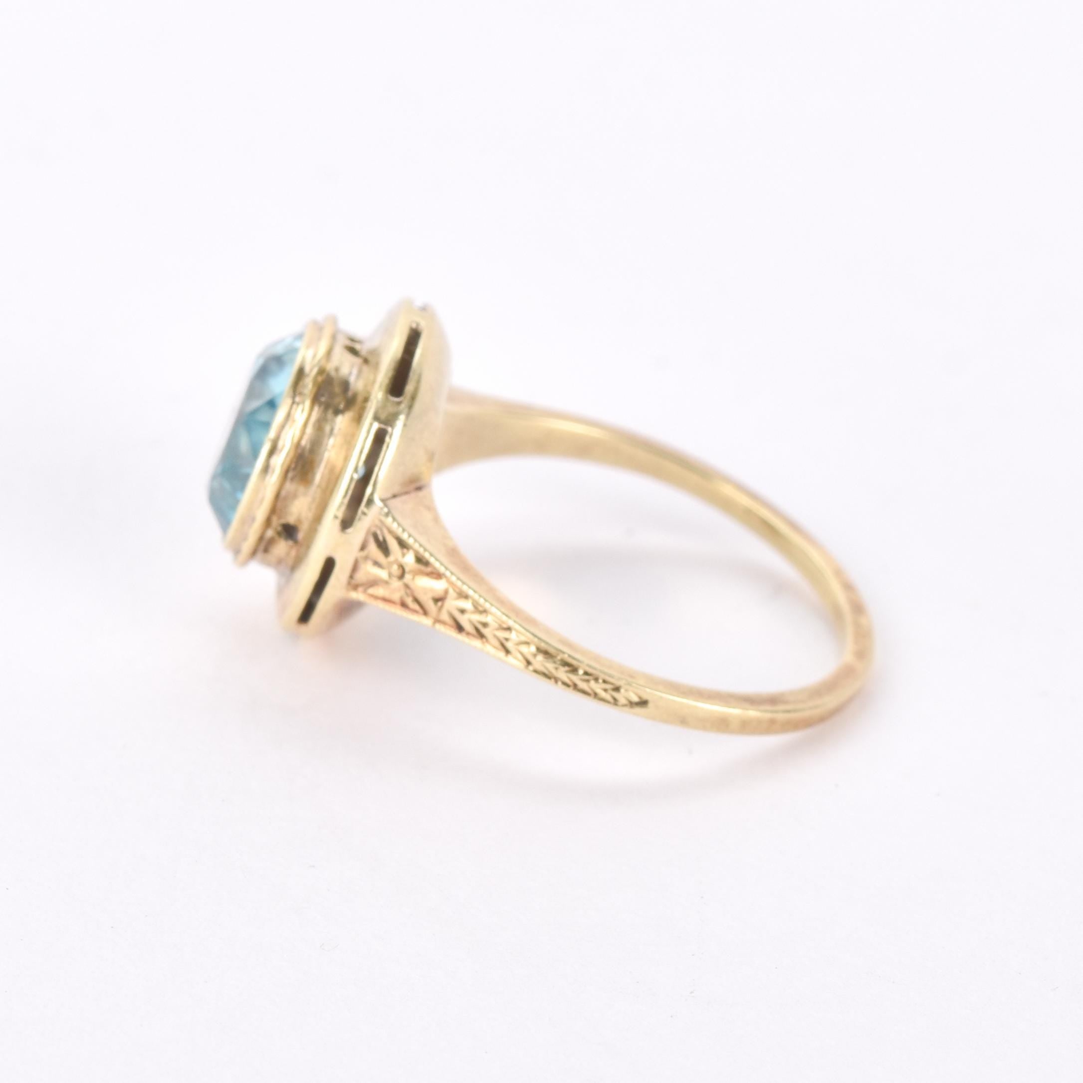 14K Gold Blue Topaz Solitaire Ring
