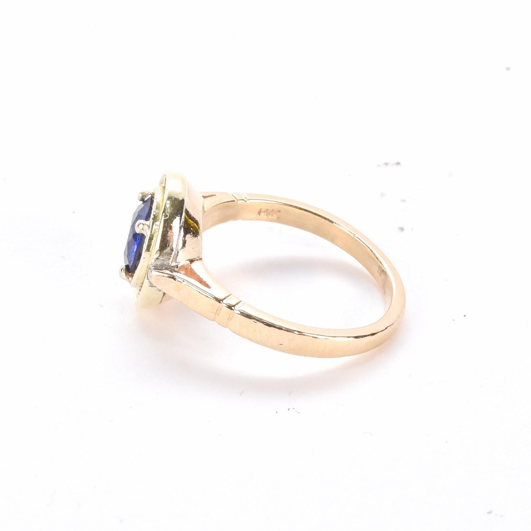 14K Gold Sapphire Solitaire Ring