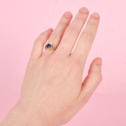 14K Gold Sapphire Solitaire Ring