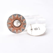 William Spratling Sterling Silver and Copper Sun Earrings