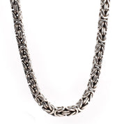 Heavy-Weight Sterling Silver Byzantine Chain with Square Toggle Clasp