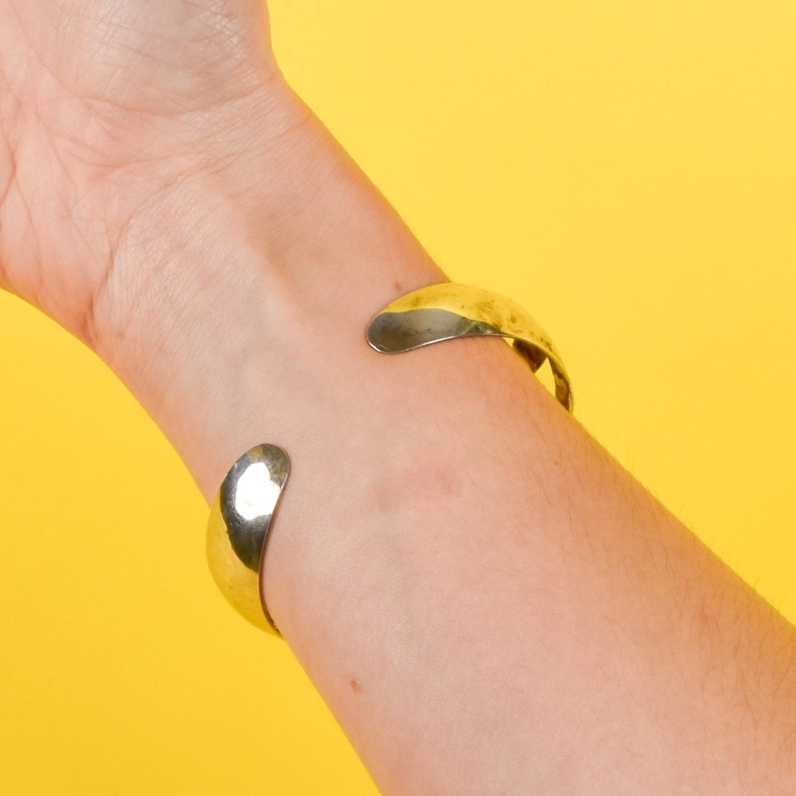 Sterling Silver Massive Amber Cuff Bracelet