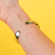 Sterling Silver Massive Amber Cuff Bracelet