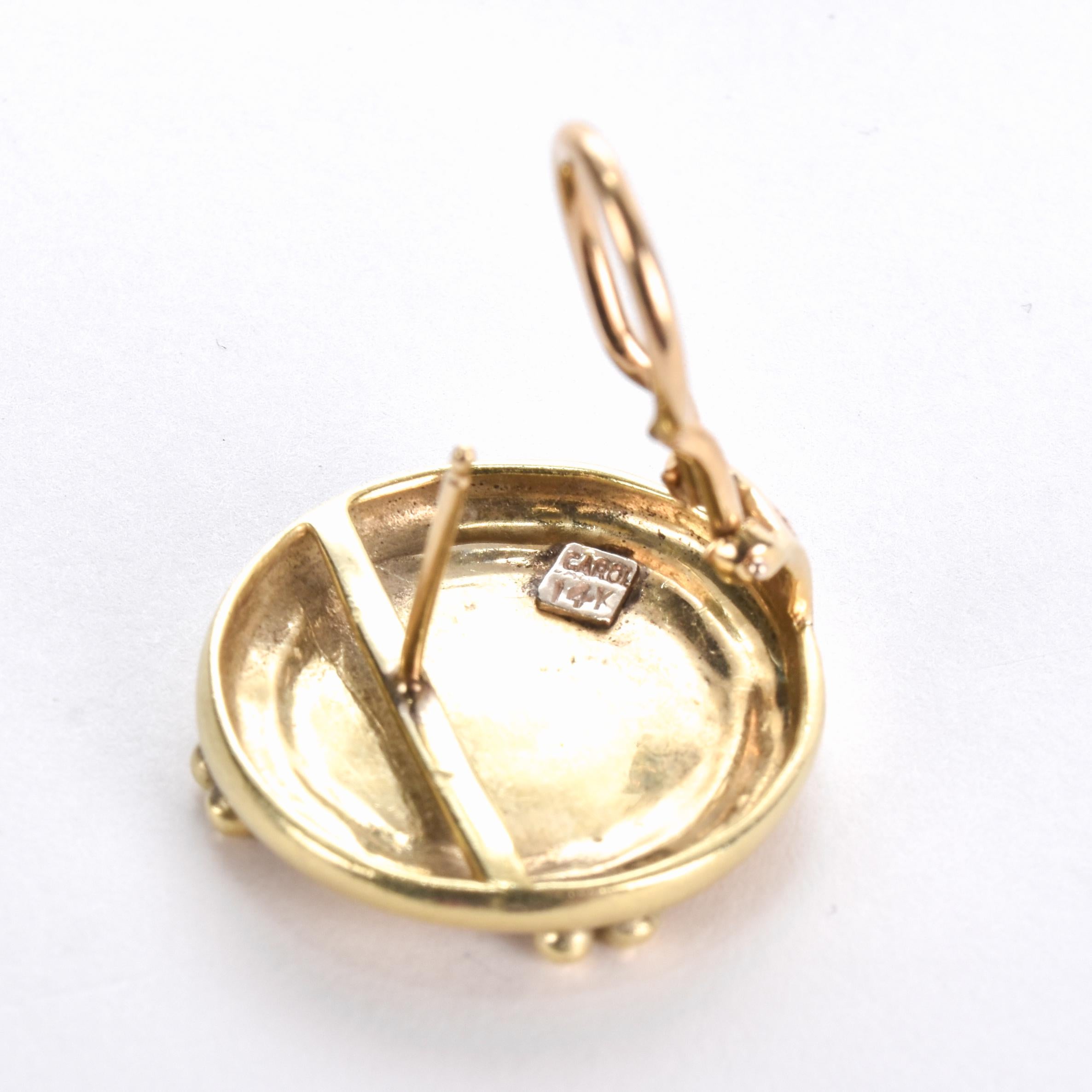 14K Gold Greek Mythology Zeus Stud Earrings