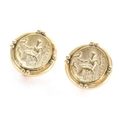 14K Gold Greek Mythology Zeus Stud Earrings