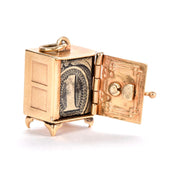 14K Gold Vault Pendant with Emergency Dollar and Locking Door