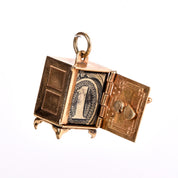 14K Gold Vault Pendant with Emergency Dollar and Locking Door