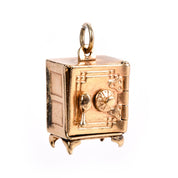 14K Gold Vault Pendant with Emergency Dollar and Locking Door