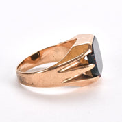 10K Gold Bloodstone Signet Ring