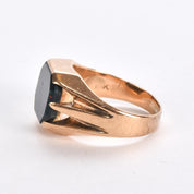 10K Gold Bloodstone Signet Ring