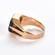 10K Gold Bloodstone Signet Ring
