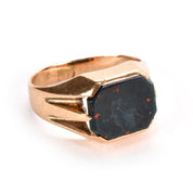 10K Gold Bloodstone Signet Ring
