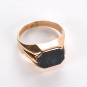 10K Gold Bloodstone Signet Ring