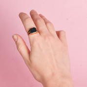 10K Gold Bloodstone Signet Ring