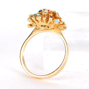 18K Gold, Ruby, and Enamel En Tremblant Ring