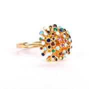 18K Gold, Ruby, and Enamel En Tremblant Ring