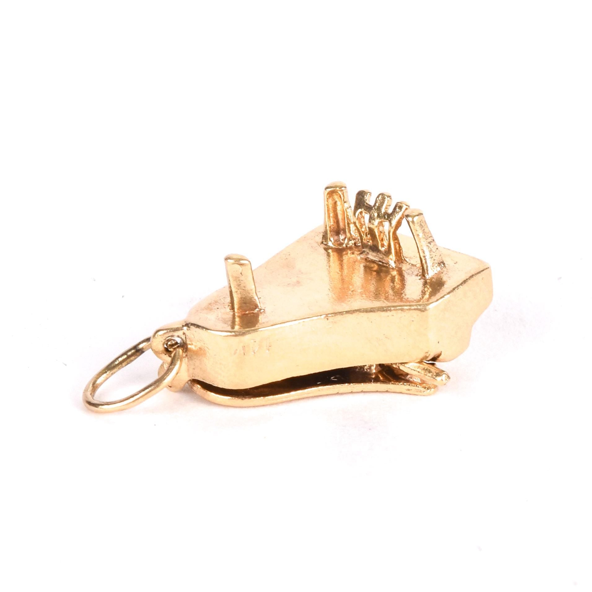 14K Gold Piano Articulating Charm