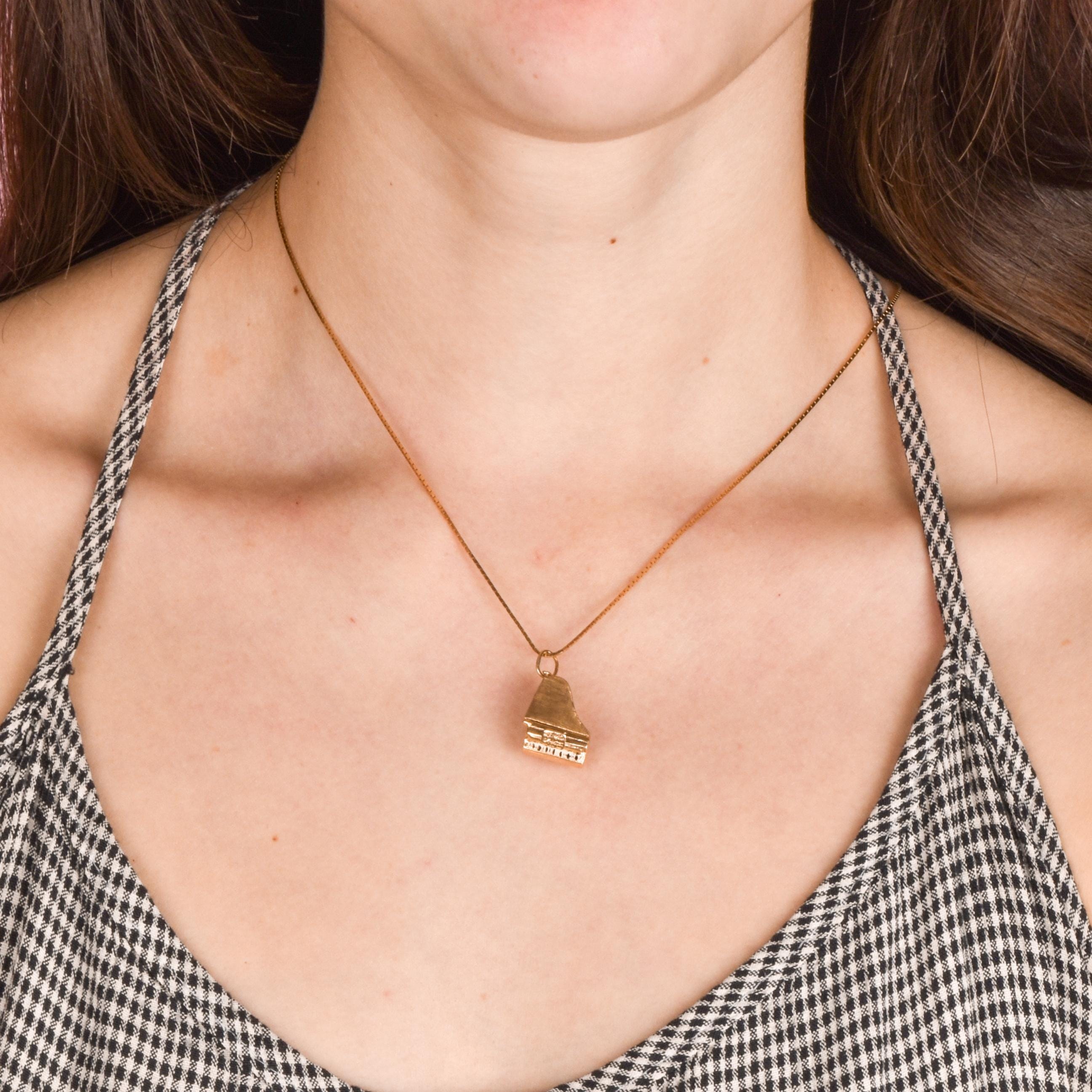 14K Gold Piano Articulating Charm