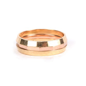 14K Gold Two-Tone Faceted Stacking Bands