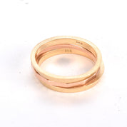 14K Gold Two-Tone Faceted Stacking Bands