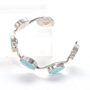 Sterling Silver and Turquoise Wave Link Cuff
