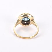 14K Gold Blue Topaz Solitaire Ring