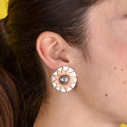 William Spratling Sterling Silver and Copper Sun Earrings