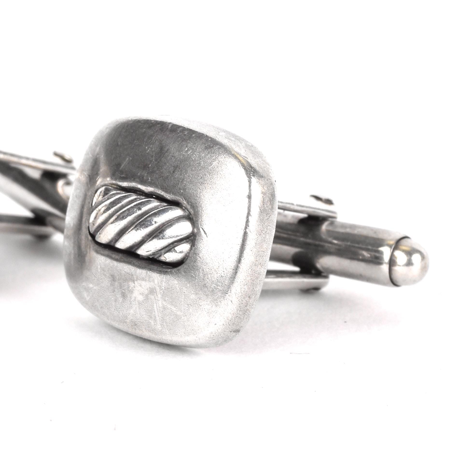 Vintage David Yurman Sterling Silver Cable Cuff Links