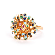 18K Gold, Ruby, and Enamel En Tremblant Ring