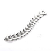 Japanese 950 Silver Chevron Link Bracelet Signed Toyokoki