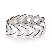 Japanese 950 Silver Chevron Link Bracelet Signed Toyokoki