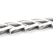 Japanese 950 Silver Chevron Link Bracelet Signed Toyokoki