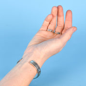 14K Gold and 925 Sterling Silver Navajo Cuff Signed M.M. Rogers