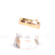 14K Gold Two-Tone Faceted Stacking Bands