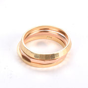 14K Gold Two-Tone Faceted Stacking Bands