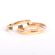 14K Gold Two-Tone Faceted Stacking Bands