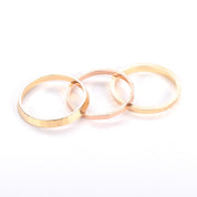 14K Gold Two-Tone Faceted Stacking Bands